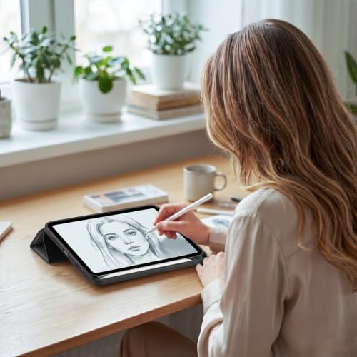 Image of ProCase Smart Case for iPad mini 7 A17 Pro 2024 /Mini 6 2021 8.3 inch -Black | Slim iPad Mini 7th /6th Gen Case with Pencil Holder Hard Back Cover for iPad Mini 8.3 Inch 7th Gen /6th Gen