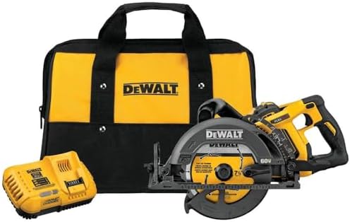DEWALT FLEXVOLT 60V MAX* Circular Saw Kit, 7-1/4-Inch, Worm Style, 9.0Ah Battery (DCS577X1)