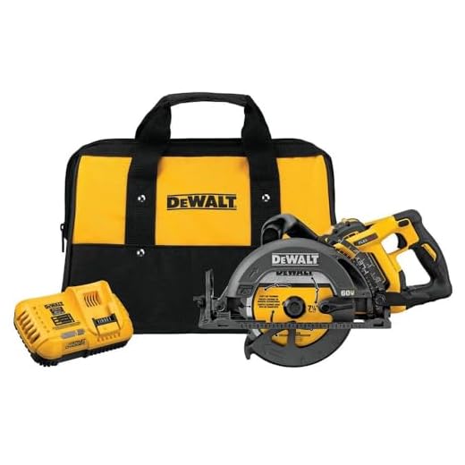 DEWALT FLEXVOLT 60V MAX* Circular Saw Kit, 7-1/4-Inch, Worm Style, 9.0Ah Battery (DCS577X1)
