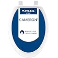 Mayfair 1841EC 000 Cameron Toilet Seat Will Never Loosen and Easily Remove Durable Enameled Wood, Elongated, White