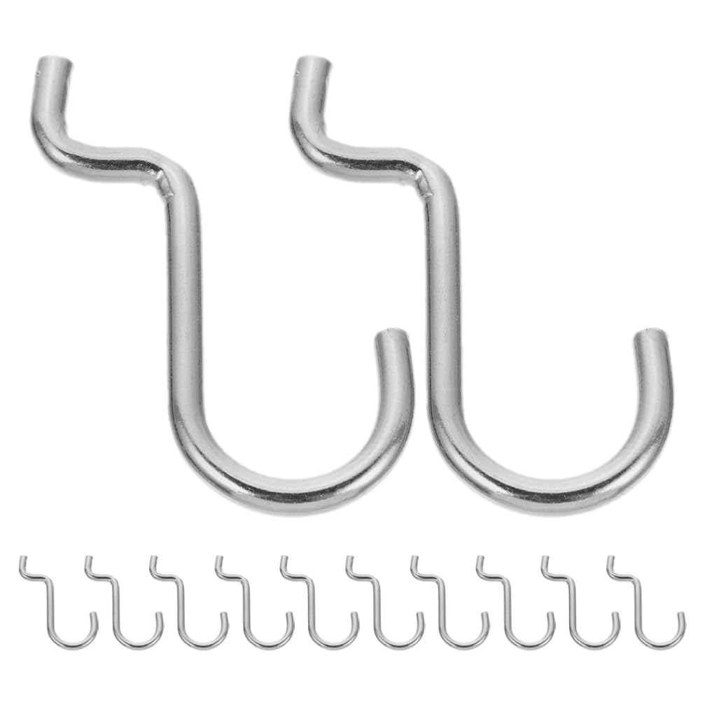 PRETYZOOM Pegboard Accessories for Craft Room 12pcs Double Wire Hooks Tool Holder Garage Pegboard Hooks