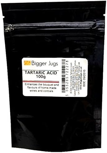 Tartaric Acid 100g Food Grade in Heavy Duty Resealable Pouch with Tamper Proof Seal for Making Cordials, Jams, Preserves and Sweets