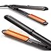 Professional Hair Styling Iron, Adjustable Temperature 140-220°C, LED Display, Black and Orange