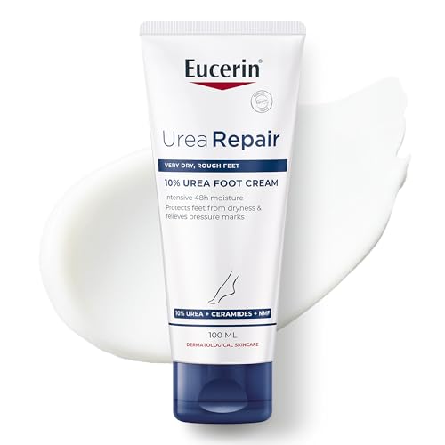 Eucerin UreaRepair Plus 10% Urea Foot Cream with Ceramide Smoothes Callouses and Thickened Heels Feet Care for Very Dry Suitable for Mature & Diabetic Skin 100ml