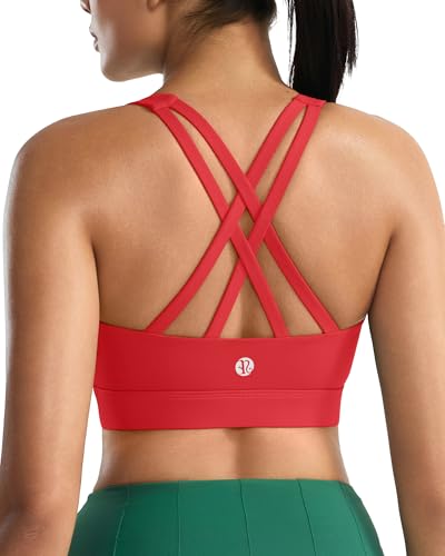 Image of RUNNING GIRL Sports Bra for Women,Molded Cup Strappy Running High Impact Sports Bra with Sewn in Pads