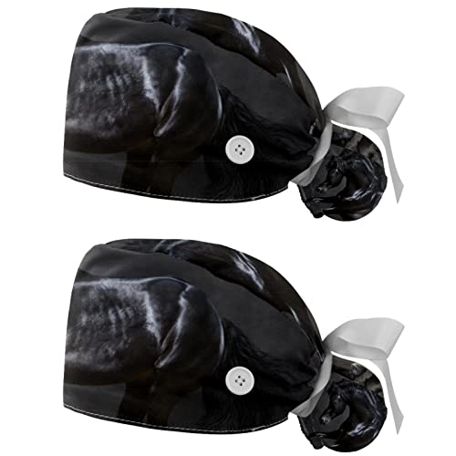 Casquettes de travail respirantes à motif cheval avec bandeau absorbant - Lot de 2