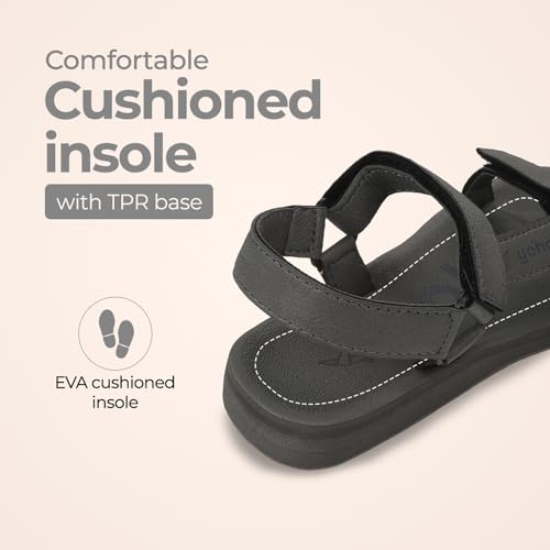 Image of YOHO EVA Sandals for Women | EVA sole | Comfortable cushioned sole with TPR base | Lightweight | Soft skin friendly straps | Adjustable straps | Velcro closure | Vibrant colour options