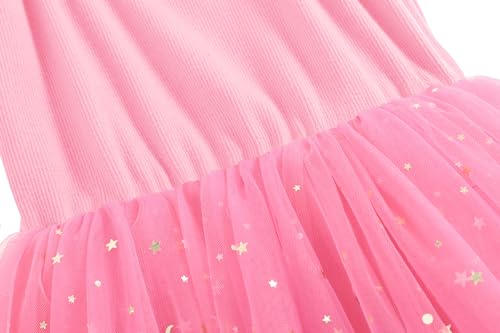 Image of GSVIBK Baby Girls Tutu Dress Sleeveless Toddler Cotton Tulle Skirt Princess Party Prom Dresses