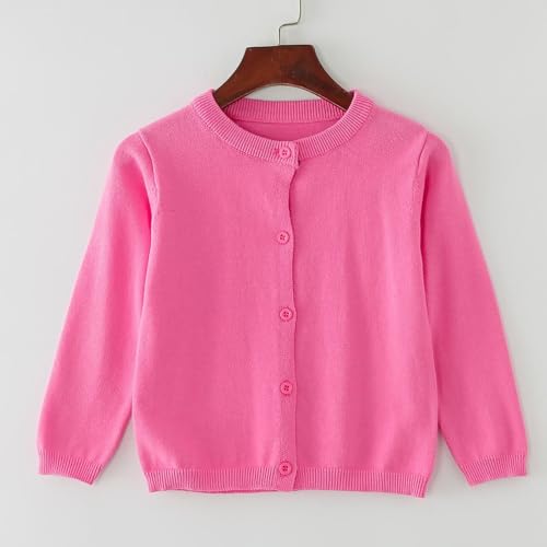 Girls Knit Cardigan Sweater Kids School Uniforms Coat Toddler Button Down Long Sleeve Solid Tops Fall Winter Clothes2