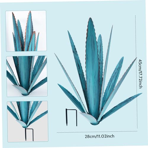 Agave de metal impermeable con estaca para decorar tu jardín de forma duradera 4