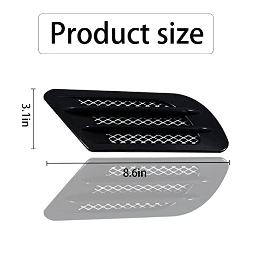 Car Side Mesh Vent Air Flow Fender Sticker, 2Pcs/Set Auto Air Flow Bumper Side Vent Decal, Abs Exterior Decoration Sticker Car Decals Stickers, Universal Car Accessories For All Car (Black) #TOP1