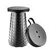 IKURAM Portable Retractable Camping Stool Telescopic Seat Max Load 180kg with Extra Bag and Shoulder Strap Foldable Sturdy Compact and Adjustable for Outdoor Travel Fishing BBQ Indoor