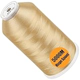New brothread - Single Huge Spool 5000M Each Polyester Embroidery Machine Thread 40WT for Commercial and Domestic Machines - Blond(Janome Color)
