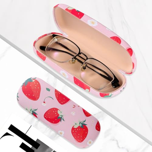 Image of PERFECTSIGHT Hard Shell Eyeglasses Case, PU Leather Protective Glasses Case, Cute Eyeglass Case for Women Men Girls