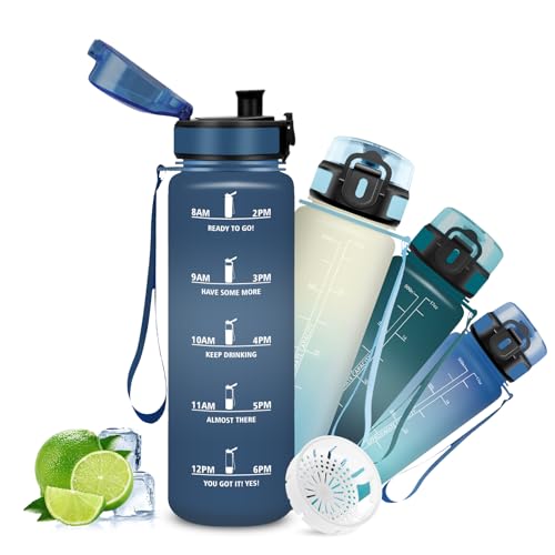 Mujigaga Botella Agua, 500ml Botella Agua Niños, Cantimplora con Filtro, Water Bottle, A Prueba de Fugas, Fácil de Limpiar, Cantimplora Infantil para Escuela, Correr, Viajar, Uso Diario