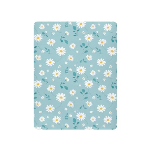 Image of Crib Sheet Breathable Soft Crib Mattress Sheet for Baby Toddler Boys Girls Fitted Pack n Play Crib Sheet Fit Standard Crib Mattress 52 x 28 Inch Simple Blue Daisy
