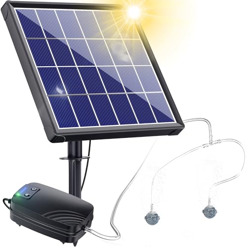 Biling ソーラーエアーポンプ 屋外用水槽ポンプ 電源不要 池 ウォーター 太陽光発電 酸素供給 取付簡単 各種水槽の酸素供給（ビオトープ/アクアリウム対応）