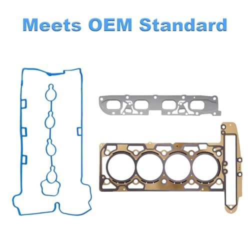 Image of Cylinder Head Gasket Set with Bolts Compatible with Buick Lacrosse Regal Verano, Chevy Captiva Sport Equinox Malibu Impala Orlando, GMC Terrain 2010-2017 2.4L L4 Replacement for HS26517PT