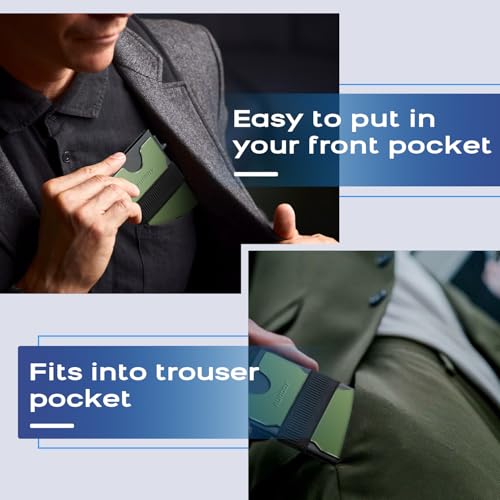 Image of RUNBOX Slim Wallet for Men, RFID Aluminum Pop-Up Card Holder for 12 Cards