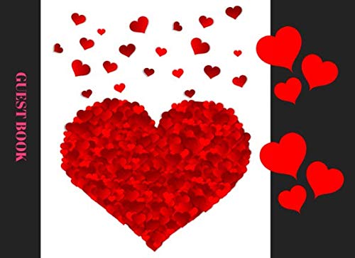 Guest Book: Red Love Hearts : Guestbook for weddings, engagement parties, bridal shower and events