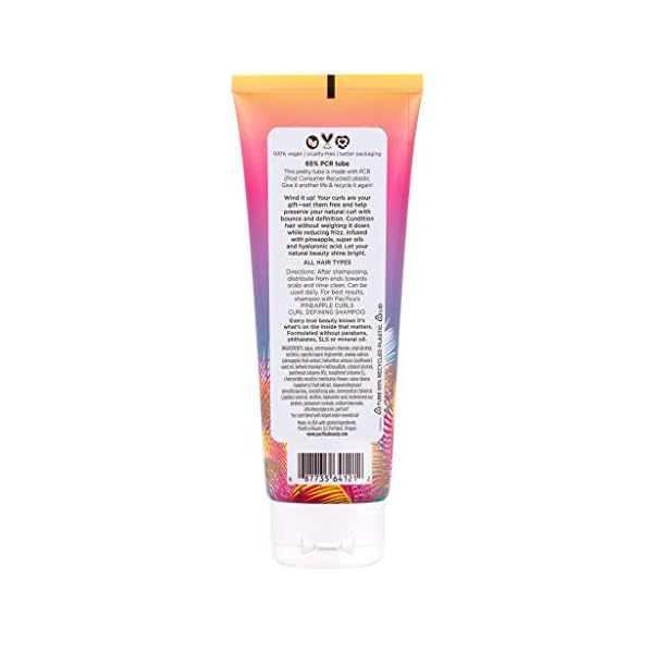 Pacifica Beauty, Pineapple Curls Defining Natural Conditioner, For Curly, Coily and Textured Hair Types, Pineapple Scent, Sulfate Free and Silicone Free, 100% Vegan and Cruelty Free