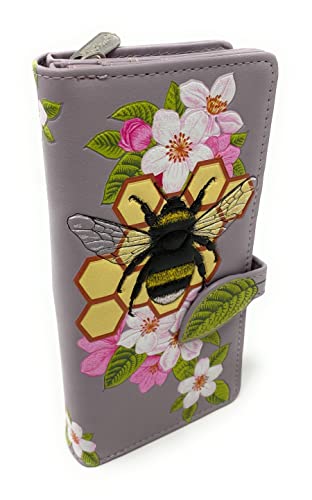 Shag Wear Bumblebee Tattoo Large Insect Wallet for Women and Teen Girls Vegan Faux Vegan Leather 7