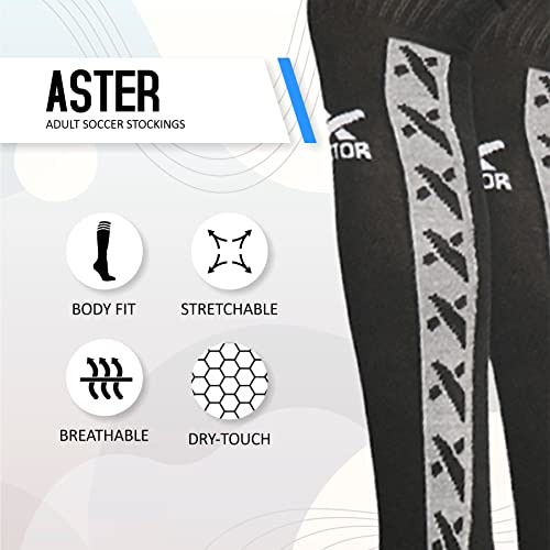 Image of Vector X Aster Stockings | Polyester Stretchable Material | Knee Length | Unisex | for Football /Basketball /Hockey Sports Grip | Multi Sports Stockings | Pack of 1 |