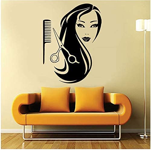 Adesivi Murali Parrucchieri - Decorazione Vinile Per Pareti, 57x78 Cm, Nero - Foto 14