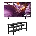 Samsung QN65S85FAFXZA 65" OLED HDR 4K Smart TV with an ErgoAV ERTFL1-01B 60" FlexFold Frame TV Stand with Shelves (2025)