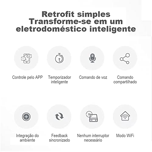 Interruptor Inteligente WiFi, Interruptor Smart Sem Fio Doméstico Multifuncional, Controle Remoto de