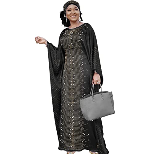 HD African Dress for Women Beading Rhinestone Kaftan...