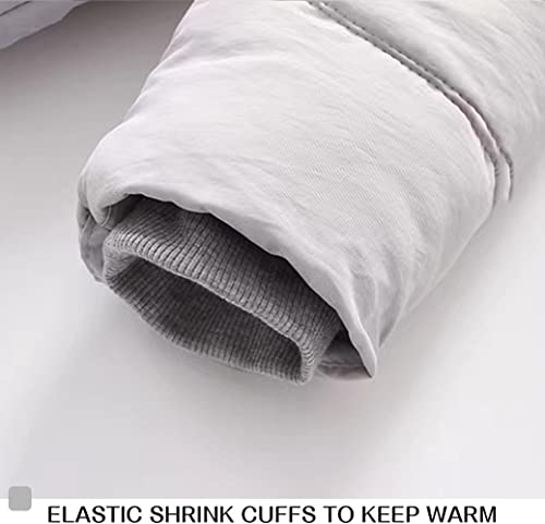 Baby Girls Boys One Piece Romper Two Zipper Cartoon Down Jacket Jumpsuit With Gloves And Shoes For 18-24 Months Gray(Kml) #TOP2