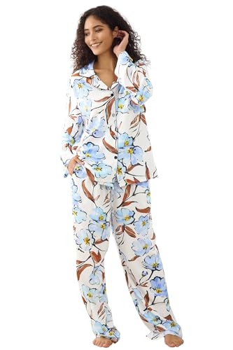 Image of YiNi LuLu Womens Pajamas Set 2 Piece Long Sleeve Sleepwear Button Down Pjs Lounge Set Nightwear with Pockets