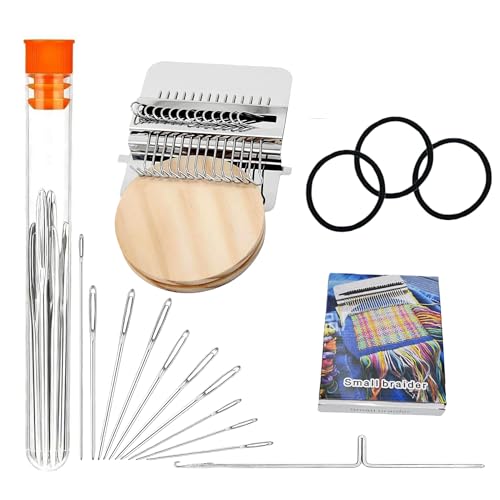 Sulieschen Knit Patch Kit KnitPatch Patchmaker 2.0 Kit-Knitting for Beginners Portable Patch Darning Kits Patchwork Weaving Tool Set for Quickly Sewing Repair Sewing (14 Hooks)