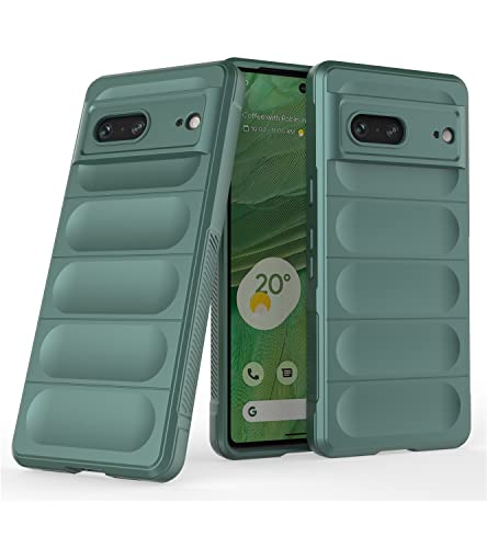 Image of Amazon Brand - Solimo Back Case Cover for Google Pixel 7 5G | Compatible for Google Pixel 7 5G Back Case Cover |Liquid Silicon Magic Case for Google Pixel 7 5G with Camera Protection | Dark Green