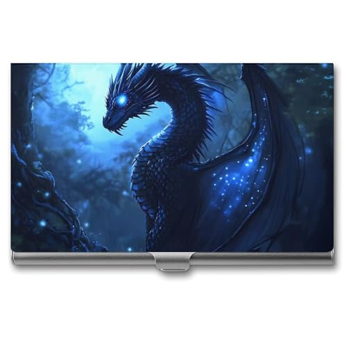 Magic Forests Dragon Business Card Case Pocket Card Holder Slim Card Wallet for Men Women