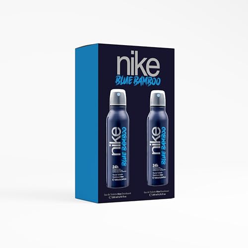 Image of Nike Reloaded Combo Packs - Deodorant Spray for Men & Women | 24-Hour Freshness | Set of 2 (200ml Each) (Blue Bamboo (Men) + Blue Bamboo (Men))