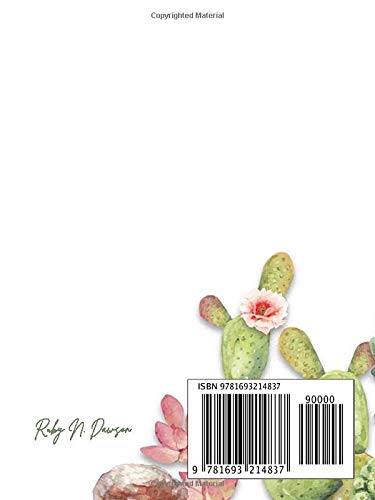 Cactus: Mini Personal Internet Address & Password Logbook | Handy Pocket Size with A to Z Alphabetical (Watercolor Pretty Cactus) image 2