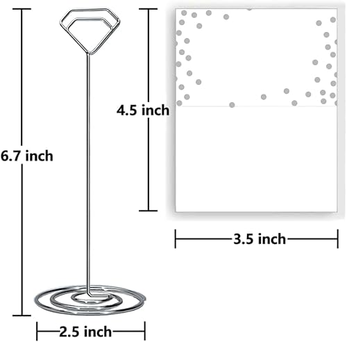 Miniatura 2 de Wettin 12 soportes de números de mesa de diamantes con 14 tarjetas de lugar, soporte para tarjetas de lugar, soportes para tarjetas de mesa,