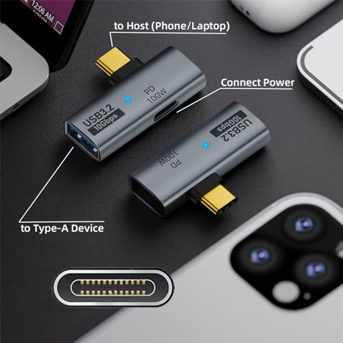 Adaptador USB-C a USB 3.0 hembra 10Gbps con PD 100W miniatura 7