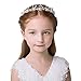 Hair Vines Princess Wedding Headpiece, Ideal Swan Pearl Crystal Headwear for Wedding Tiara Flower Headband Accessories to Baby Girl-Suitable for Shows, Children' Day(White)