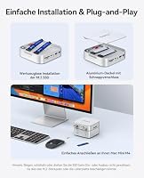 ORICO Mac mini M4 Dock Dual-Bay NVMe/SATA,10-in-1 USB-C Docking Station mit HDMI 4K,10Gbps USB C USB A, PD60W, SD/TF Kartenleser, RJ45 1000Mbps & Dual-SSD Gehäuse für Mac mini M4 und M4 Pro – Ansicht 6