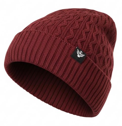 Image of AMOLDO Unisex Woolen Beanie Cap | Warm Winter Hat - Zigzag Design