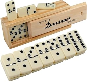 Doublefan Domino Set 28 Steine Holzbox