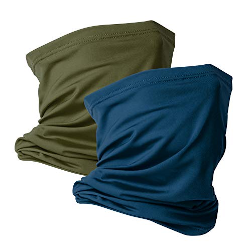 Image of VULKIT 2 Pack Neck Gaiter Face Mask Scarf Reusable Bandanas Tube UV Protection Balaclava Outdoor Sport for Men and Women