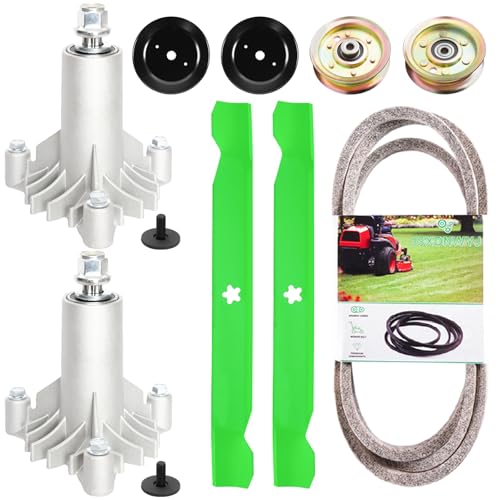 JSXDNWYJ 42 Inch Mower Deck Rebuild Kit for Craftsman LT1000 LT2000 DLT3000 DYT4000 Husqvarna Poulan Pro Mower Parts Spinde 130794 Blade 134149 Belt 532144959 Pulley 153535 Idler 131494