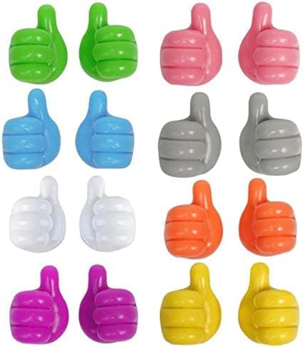 Thumb Wall Hook, Silicone Creative Thumbs Up Shape Wall Hook, Multifunctional Thumb Hook Holder Cable Clip Organizer Key Hook Wall Hangers for Home Office Bedroom(Pack of 10, Multi Color)-image-13