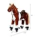 Qaba Kids Plush Ride On Toy Walking Horse with Wheels and Realistic Sounds, 30