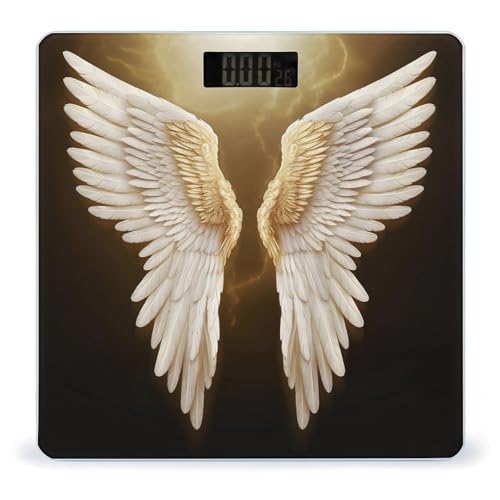 Báscula digital Angel Wing de vidrio templado para baño miniatura 1