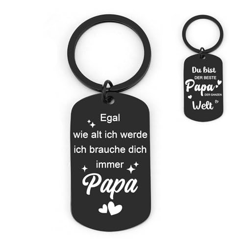 Nudoraw Vatertagsgeschenk für Papa Schlüsselanhänger Schwarz Vatertag Geschenke für Papa Geschenk Papas Geburtstag bester Papas Geschenke für Väter Geschenk Vater Weihnachtsgeschenke Valentinstag